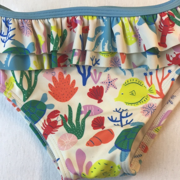 Boden baby ruffles sea creatures design swimsuit bottom Sz 12-18 mths - Picture 2 of 9